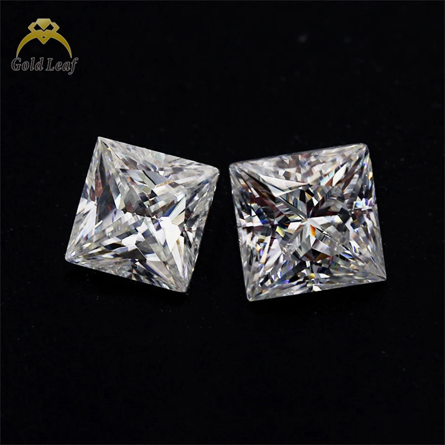 Gemstone Factory Wholesale Square Princess Cut Loose D-VVS1 Excellent Cut White Clear Moissanite Diamond  Loose Gemstones