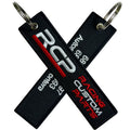 Modern Design Custom Logo  Letter  Soft Flexible Strap Embroidery Jettag  Purse Embroidery Keychain for Car Key