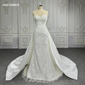 Elegant Wedding Dresses for Women Off the Shoulder Beading Crystal Stone Mermaid Bridal Dress With Detachable Train 6719