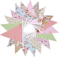 Triangle Bunting Banner Multicolored Fabric Flags Burlap Pennant Banner Garlands for Party Outdoor Festival Hanging Decoration