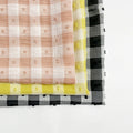 Harvest 100% Polyester Cationic Gingham Clip Dot Cutting Motif Two-tone Color Fabric for Women and Children for Apparel