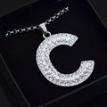 2024 Latest Trend Initials Necklace A-Z Letter Rhinestone Pendant Clavicle Chain Zinc Alloy Pearl Necklace for Men Anniversary