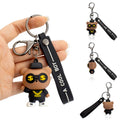 Custom Logo 2D Soft PVC Carabiner Keychain 3D Anime Action Figures Business Gift Sets Eco-Friendly Durable Rubber Keychains