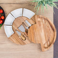 Free Samples and Drop Shipping Service Cheese Board Set Charcuterie Board Set Cheese Serving Platter with 4 Knives 4 Bowls