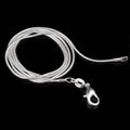 Rinhoo Long 16-24inch Authentic Solid Silver Chokers Necklaces 1mm Snake Chains Necklace for Women