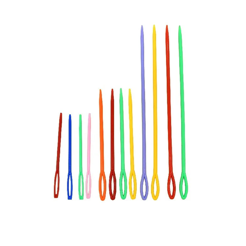 1000pcs/bag 9cm Large Eye Plastic Sewing Kit with Knitting Crochet Hooks Lacing Wool Yarn Needles Hand Sweater Weaving Tools