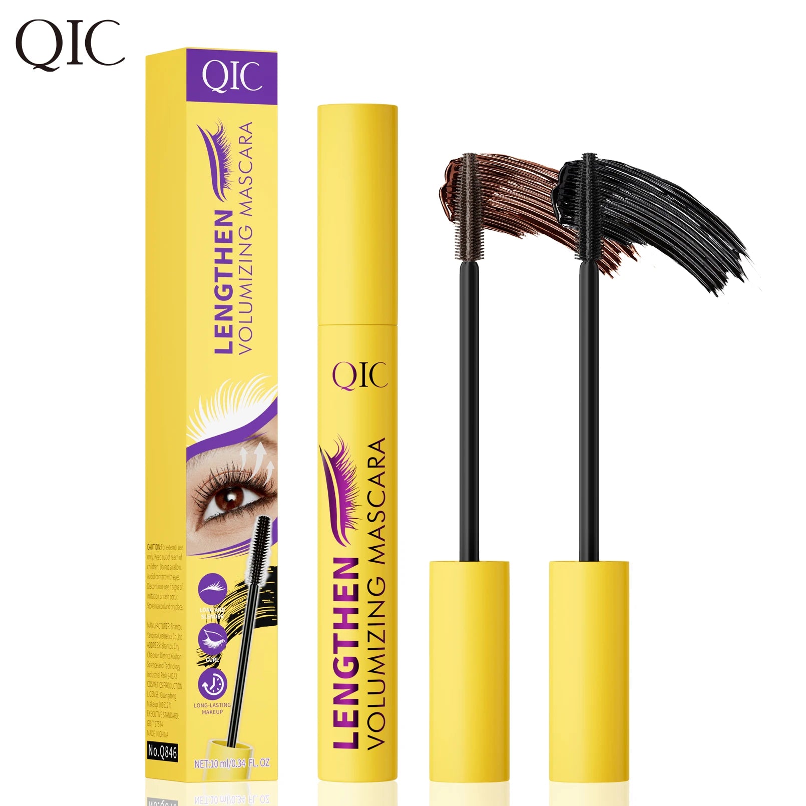 2 Colors Waterproof for Mascara Cream Easy to Apply for Thick Long Lasting Defined Eyelashes Curling Lengthening Effect