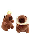Cute Doll Bread Hood Capybara Plush Keychain Stuffed Guinea Pig Simulation Capibara Soft Doll Gift Animal Capy Anime Fluffty Toy