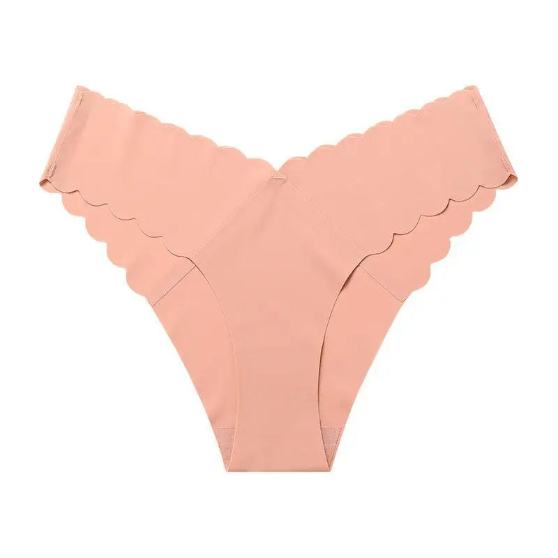 Wave Edge Laser Cut  Women V Shape Waist Seamless Briefs Panties