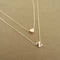 Women's Fashion Simple 26 Letters Pendant Necklace Personality Thin Small Heart Initial Necklace Fashion Gift Wholesale Jewelry