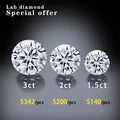 Starsgem HPHT CVD 0.5CT 1CT 1.5CT 2CT 3CT  DEF VS Ring Stone White Diamond Round CutLab Grown Diamond