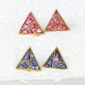 Wholesale S925 Sterling Silver Minimalist Geometric Jewelry Multi Earrings Fashion Triangle Gold Studs Natural Shell Ear Jewelry
