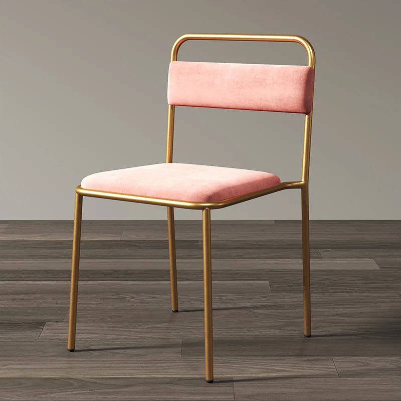 Retro Velvet Leather Dining Chair Gold-legged Cafe Restaurant Chair Suitable Luxury Hotels Chairs Stackable Restaurant Furniture