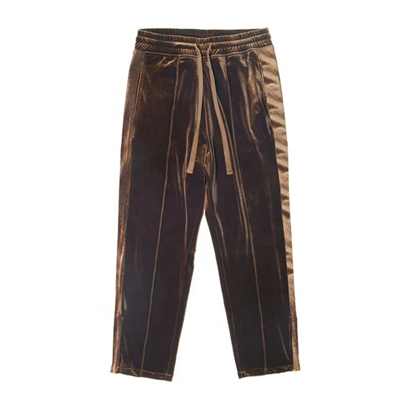 Wholesale Custom Logo Men's Baggy Corduroy Pants Streetwear Casual Straight Leg Mid Waist Sweatpants