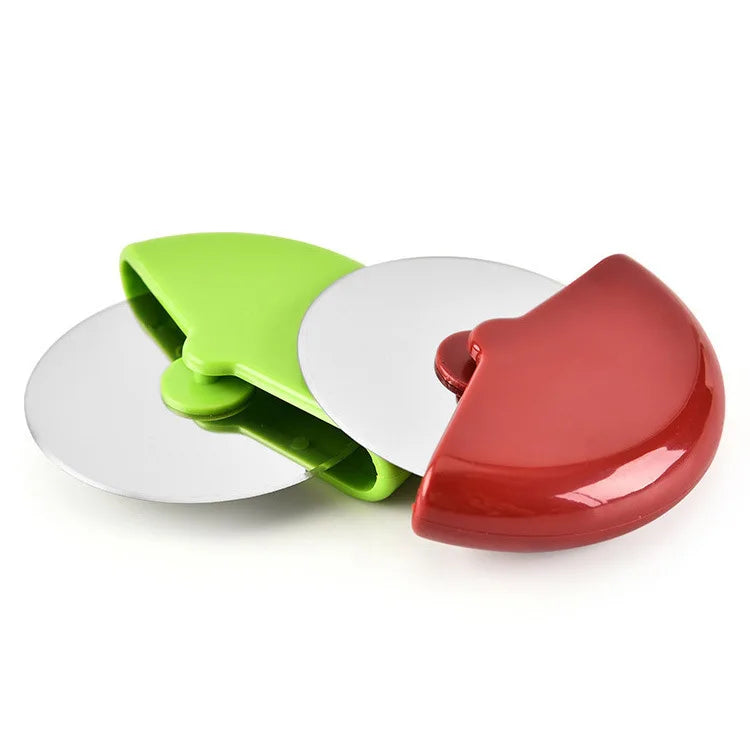 Round Hole Stainless Steel Baking Tools Protective Cover With Removable Roller for Pizza and Cake Pizza Cutter Slicer