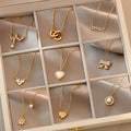 Wholesale Butterfly Pearl 18K Gold Plated 316L Stainless Steel Necklace Zircon Heart Star Moon Pendant Necklaces Women Jewelry