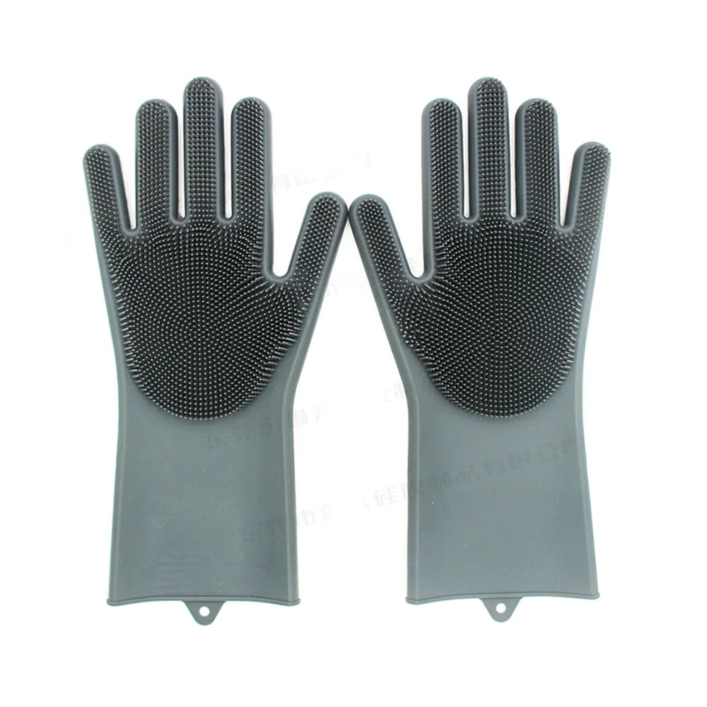 Pet Grooming Gloves: Heat-Resistant Silicone Gloves with High-Density Teeth for Enhanced Massaging and Bathing of Dogs and Cats