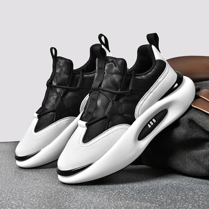 Dropshipping Custom Logo New Styles Chunky Sole Men's Casual Shoes Black Platform Designer Casual Sneakers