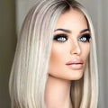 Top Quality Ombre 100% Virgin Hair Super Double Drawn Bone Straight 613 Full Lace Human Hair Wig With Baby Hair Short Bob Wigs