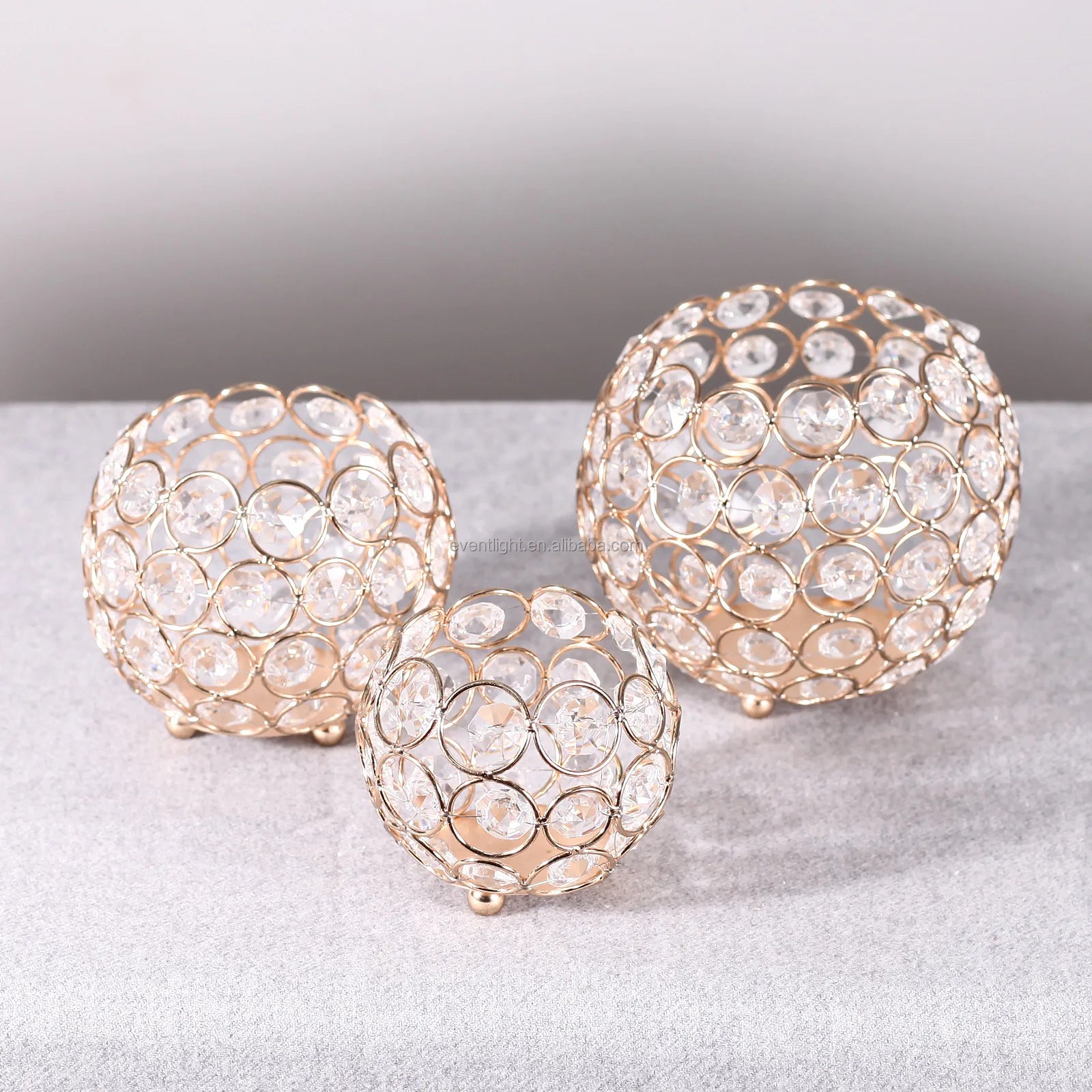 Nordic Luxury Wedding Gold Metal Tea Light Table Candle Holder Votive Crystal Candle Holders Weddings Centerpieces Decorative