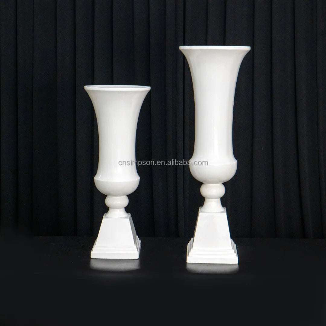Modern Large White Glass Fiber Reinforced Vase Simple Style Floor-to-Ceiling Home Landscape Event Decorations
