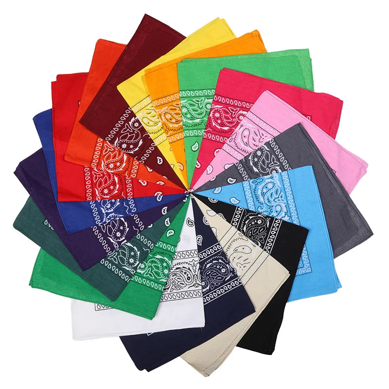 Wholesale Fashion 100% Cotton Unisex Square Bandana Paisley Design Hip Hop Style Cheap Stock Scarf & Handkerchief