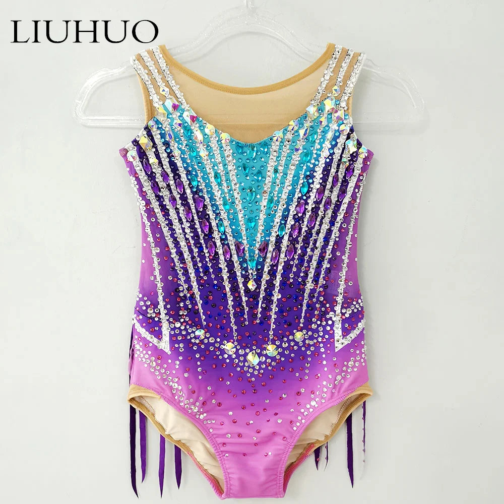 LIUHUO Artistic Gymnastics Leotard Competition Art Examination Training Professional Performance Customization Purple