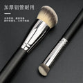 High Quality Professional Custom Logo Makeup Brush Set Private Label Synthetic Hair Black Silver Foundation Factory Handle