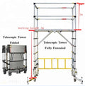 Portable 5.6m Adjustable Platform Scaffolding Ladder with Locking Wheels Modern Design Telescopic Folding Ladder