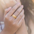 Luxury Antique Stainless Steel Classic Braided Wire Shape Women Ring
