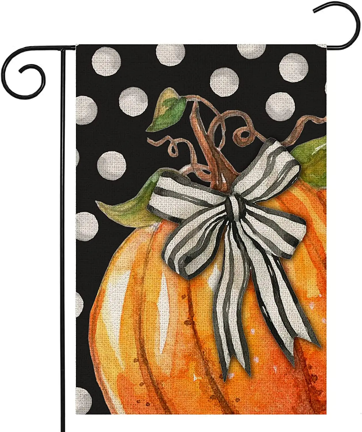 2026 12x18 Inch Double Sided Seasonal Pumpkin with Bowknot White Dots Burlap Garden Flags For Farmhouse Autumn Holiday Party