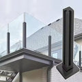 HLFactory Modern Outdoor Stainless Steel Framed Glass Balustrade with Rust Resistant Deck Mounted Railing