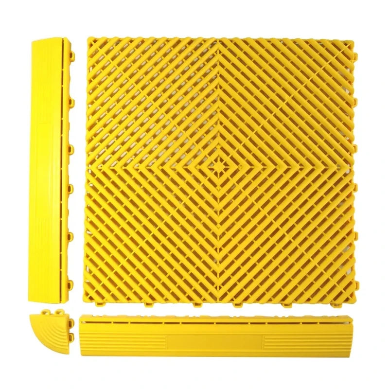 DIY Friendly Garage Floor Interlocking Drainage PP Industrial School Indoor Interlocking Floor Tiles Lock Catch Support