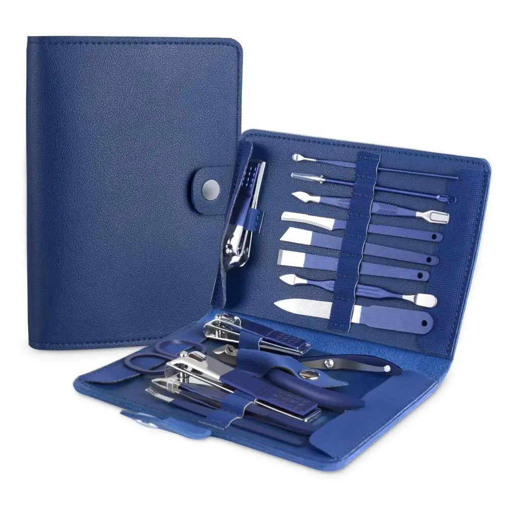 Professional 15-in-1 Manicure & Pedicure Set Nail Clippers & Tools with Luxurious Travel Case for Grooming Packaged in a Box