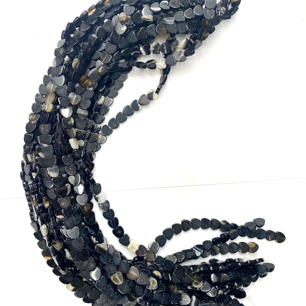 8mm 10mm Loose Gemstone Beads Natural Blue Sandstone Citrine Multi Crystal Heart Shape Beads Loose Strands for Making Jewelry