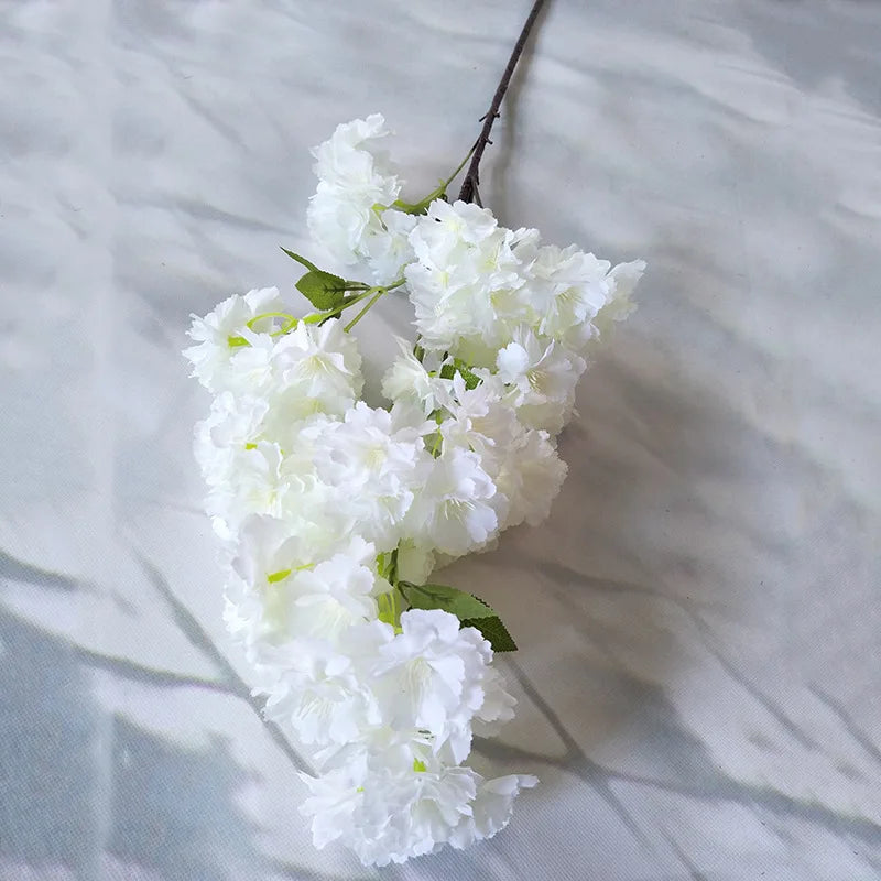 Promotion 3 Branches Artificial Sakura White Pink Cherry Blossom Branches