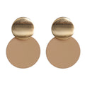 LX-46 Autumn Winter Baking Finish Fashion Simple Alloy Earring Women Jewelry Contrast Color Round Geometric Earrings