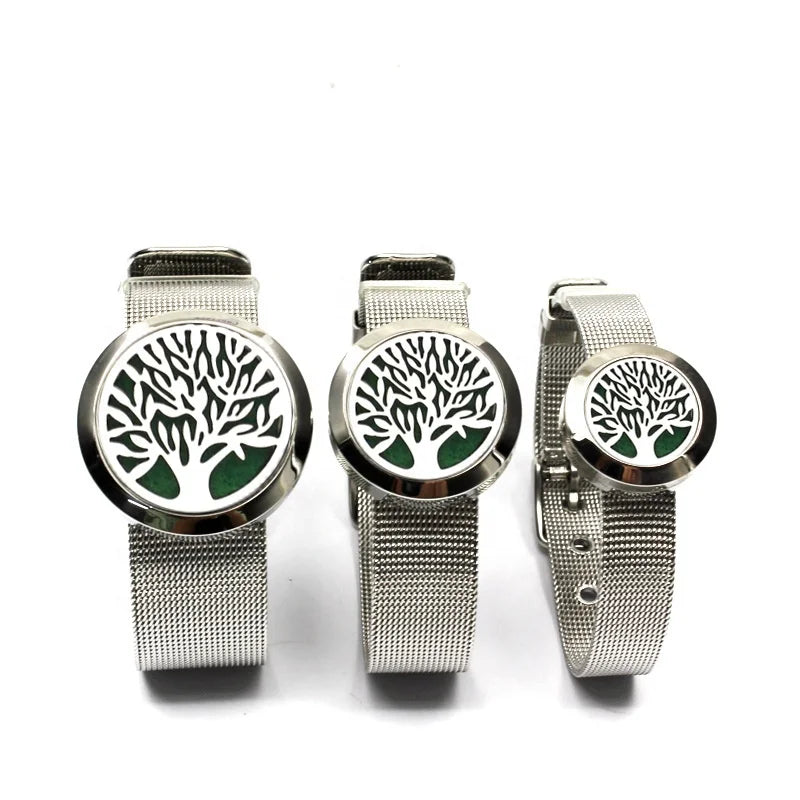 Custom Pendant Locket Bracelet Engraved Jewelry Stainless Steel Bangle Aromatherapy Essential Oil Diffuser Bracelet for Women