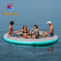 Round Inflatable Raft Floating Pad Dock Platform Swimming Pool With Hammock