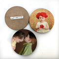 Round Name Tag Custom logo Personal Badge With Pin Waterproof Sublimation MDF