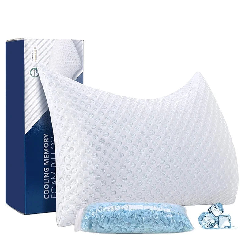 Bed Pillows Queen Size Soft Pillows Bed Side Sleeping Pillow Neck Pain Relief Ergonomic for Sleeping