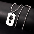 Hot Selling Minimalist Stainless Steel Pendant Necklace Hip Hop Street Style Little Man Dog T-a-g Chain for Men Women