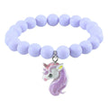 New Fashion Rainbow Sun Flower Charms Bracelets Unicorn Pendant Colorful Beaded Bracelet for Kids Girls