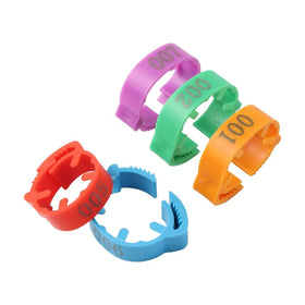 NO. 001-100 Chicken Foot Ring Plastic Adjustable Poultry Duck Goose Leg Digital Buckle Ring