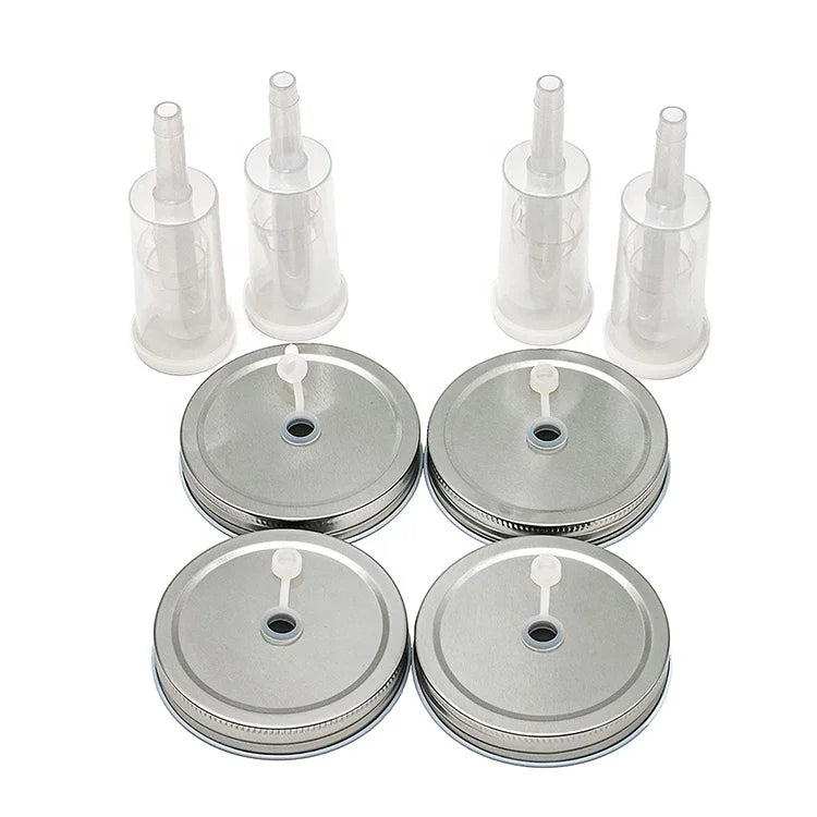 Waterless Airlock Fermentation Lids 304 Stainless Steel Mason Jar Vacuum Seal Lids