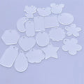 DIY Keychain Transparent Acrylic Blank  Pendant Round Flower Star Various Shapes Discs