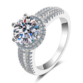 Wish Jewelry 925 Sterling Silver Set Classic Round Bag Diamond Ring 2 Carat Double Row Micro Starsgem Moissanite Ring