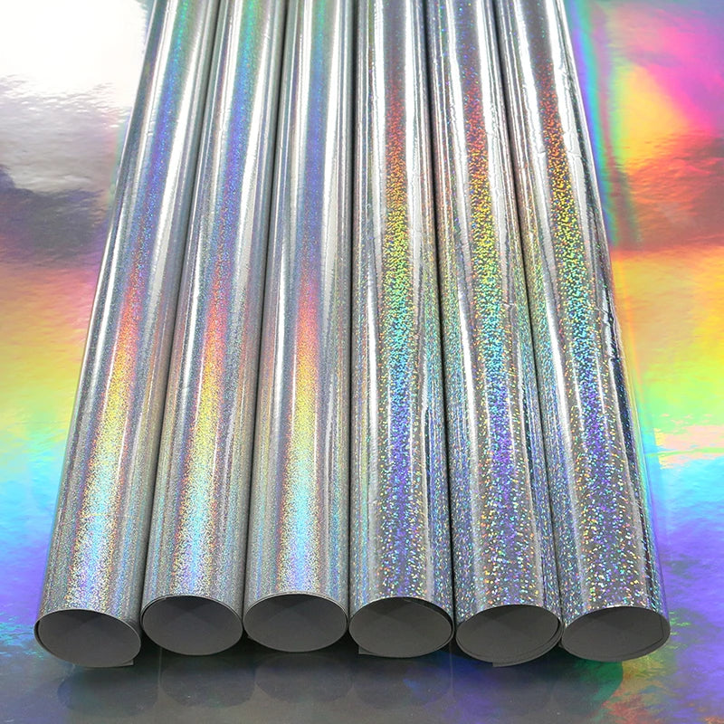Poster Materials Eco Solvent UV Latex Printable 120 Microns Holographic Dots/Shimmer Silver Printing Self Adhesive Vinyl