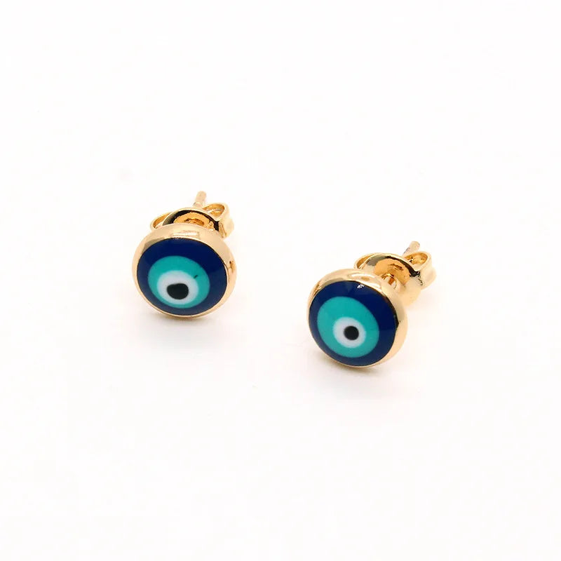 Hot Sale Gold Plated Evil Eye Stud Earrings Celebrity Evil Eye Earrings for Women