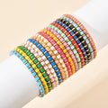 Wholesale Bohemian Rainbow Enamel Beads Stretch Bracelet  Multicolored Bracelets Tile Tube Bracelets